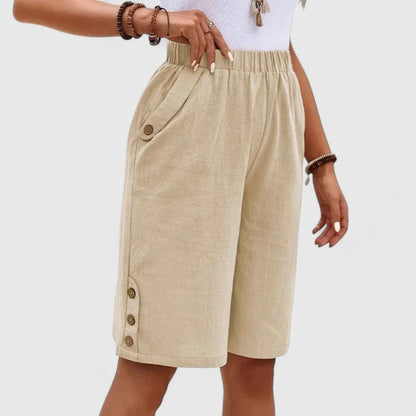 Kenzi | Women’s Comfortable Button Detail Shorts