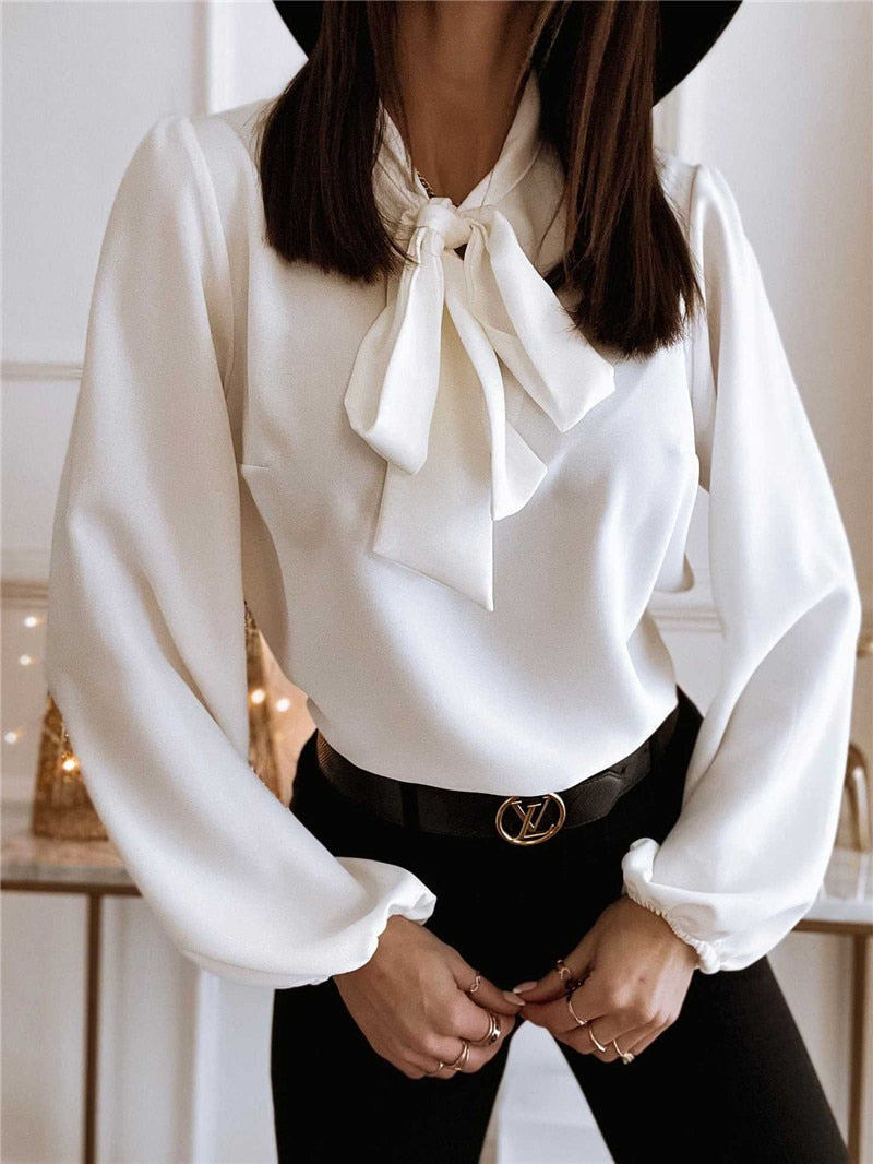 Helena | Women’s Bow Neck Long Sleeve Blouse