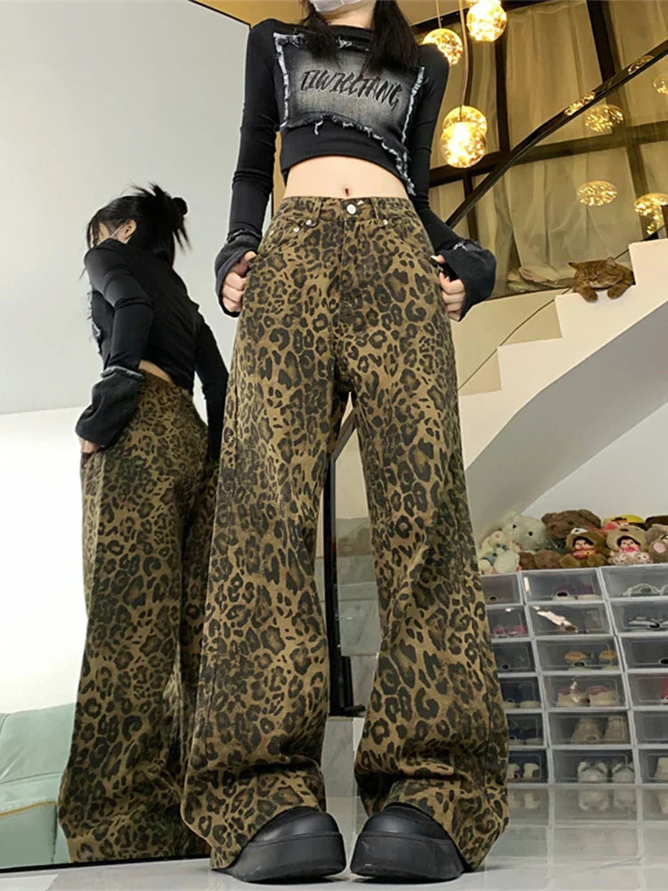 Hadley | Women’s Wide-Leg Leopard Print Jeans