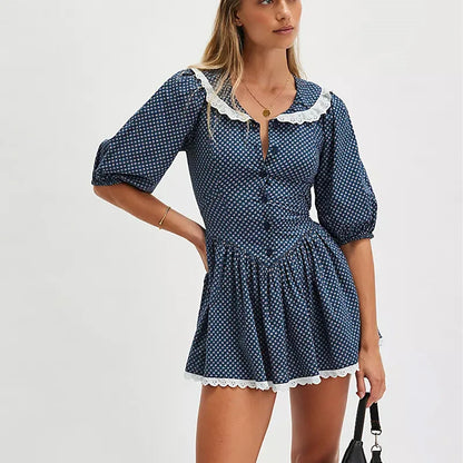 Hannah | Women’s Feminine Lace Collar Mini Dress