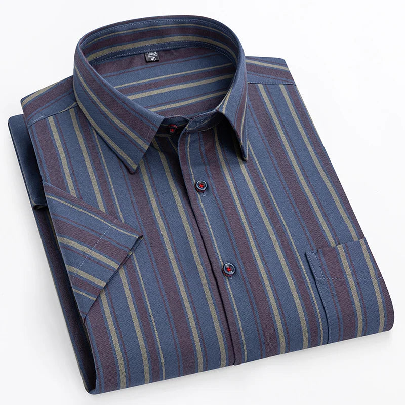 Steven | Men’s Striped Short Sleeve Button Up Shirt