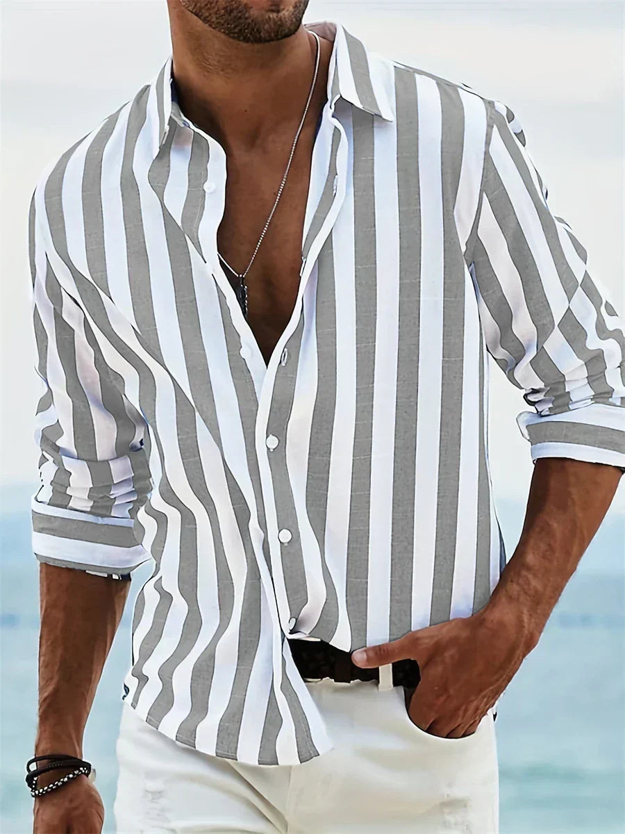 Harrison | Men’s Summer Striped Relaxed Button-Up Shirt