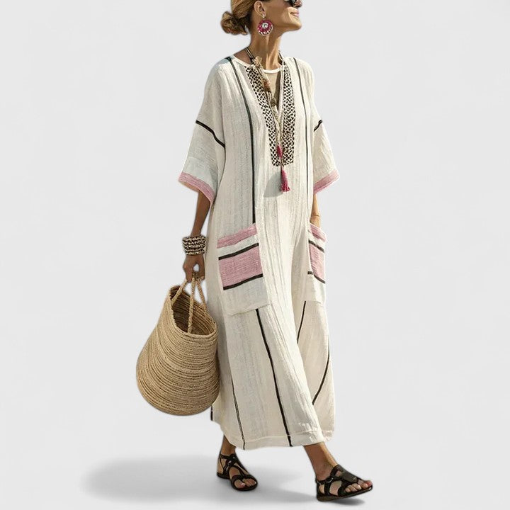 Rory | Women’s Elegant Bohemian Striped Maxi Dress