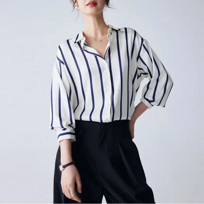 Mirabel | Women’s Classic Stripe Satin Maren Blouse