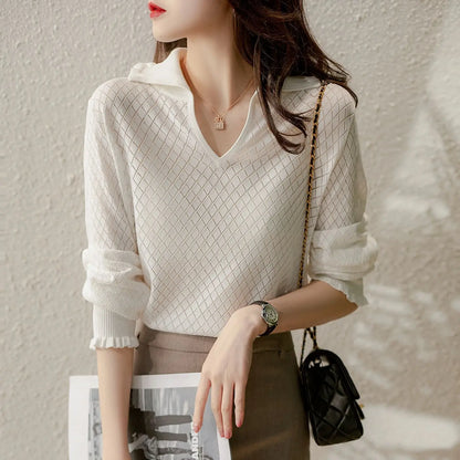 Irene | Women’s Céleste Diamond Knit Top