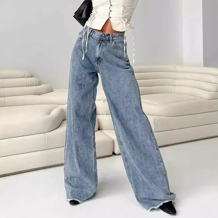 Kanye | Women’s High-Waist Wide-Leg Casual Jeans