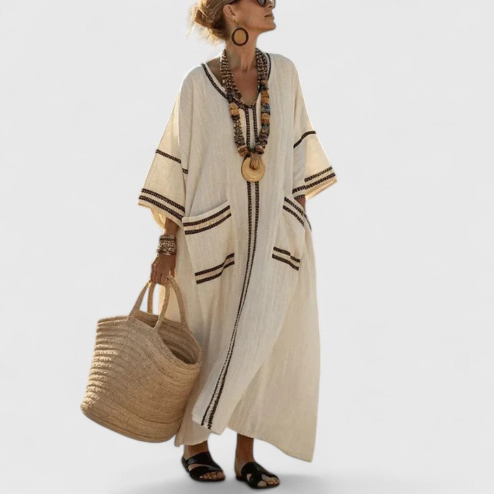 Rory | Women’s Elegant Bohemian Striped Maxi Dress