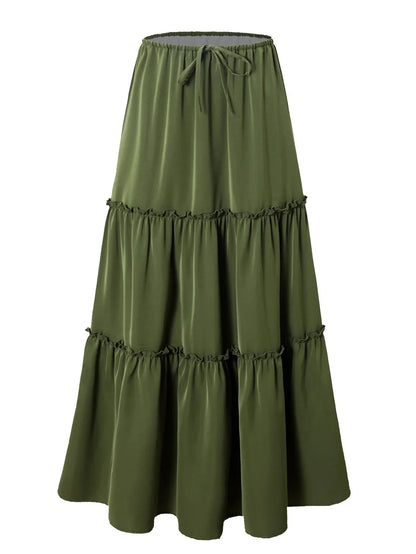 Daphne | Women’s Tiered Meadow Print Maxi Skirt