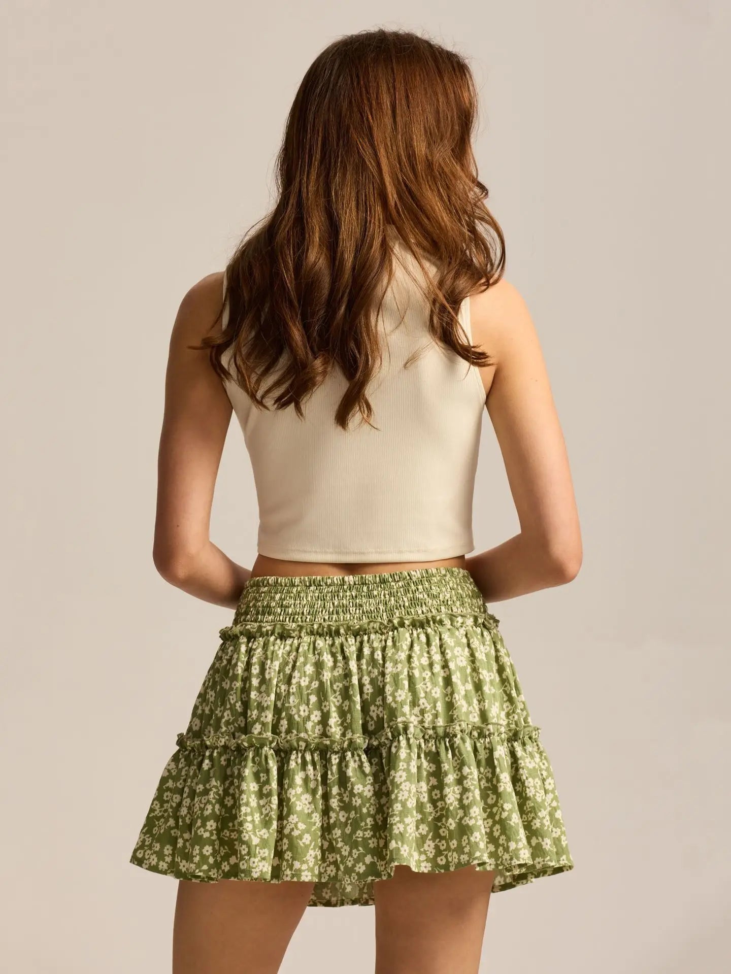Sabrina | Women’s Flowy Leopard Ruffle Midi Skirt