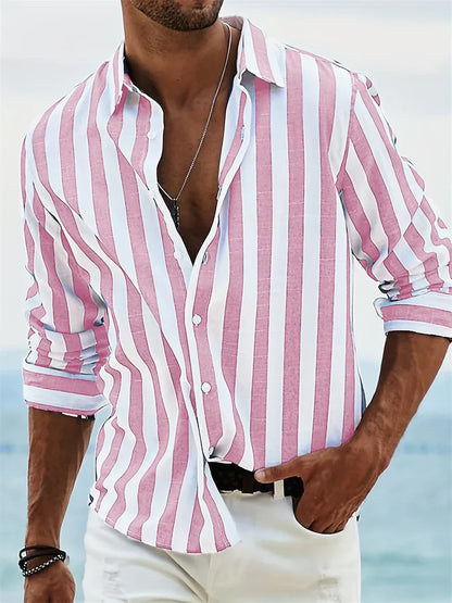 Harrison | Men’s Summer Striped Relaxed Button-Up Shirt