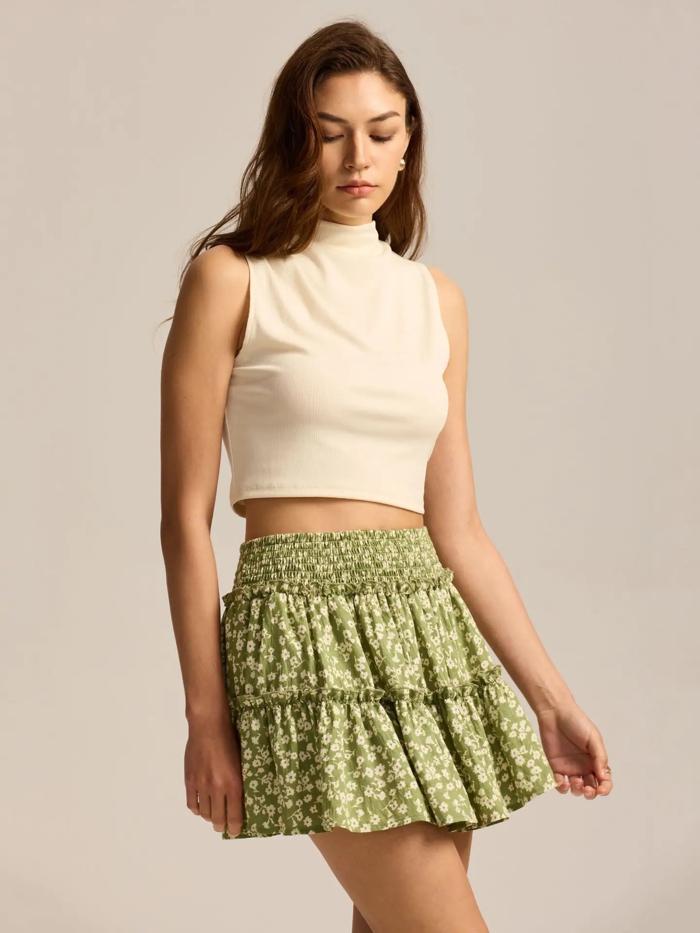 Sabrina | Women’s Flowy Leopard Ruffle Midi Skirt