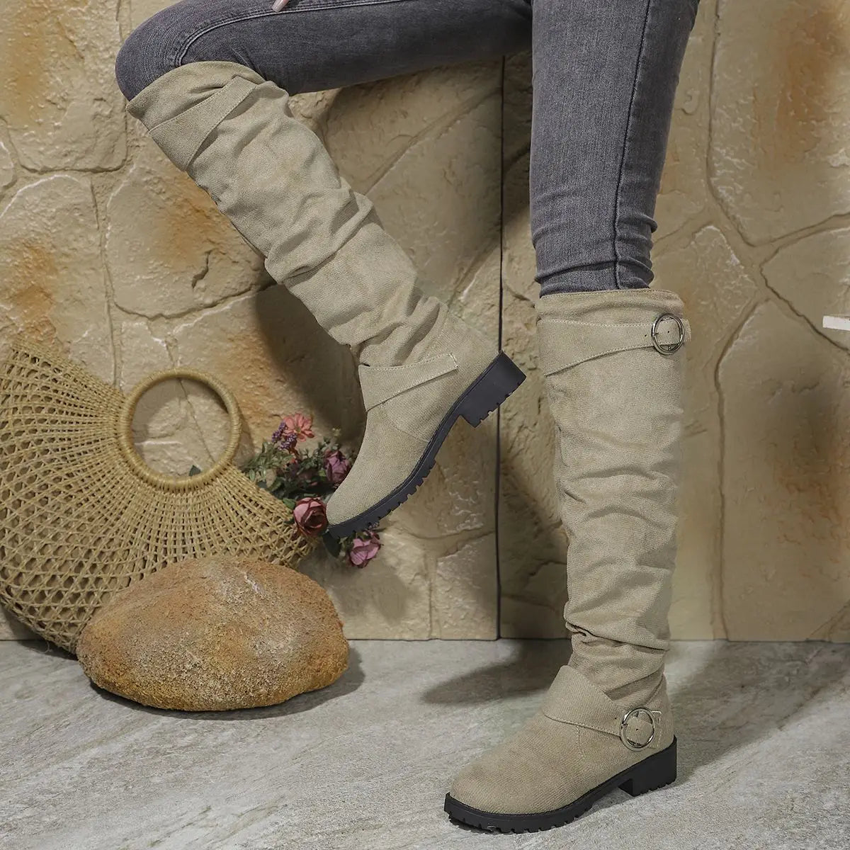 Cecily | Women’s Knee-High Buckle Boots