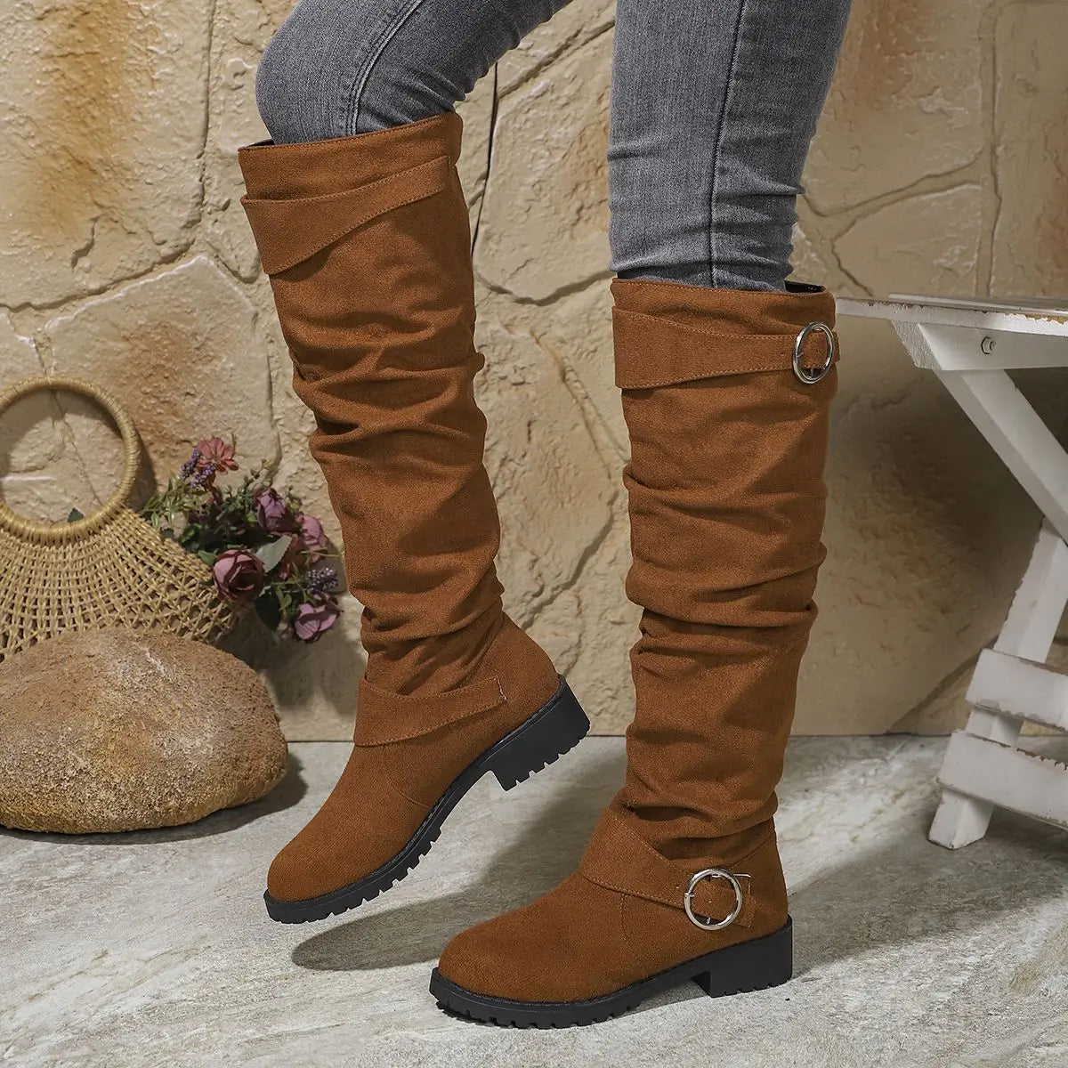 Cecily | Women’s Knee-High Buckle Boots
