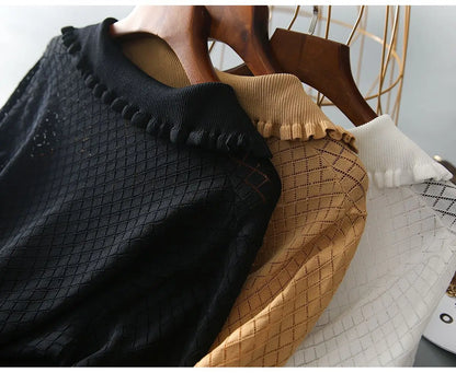 Irene | Women’s Céleste Diamond Knit Top