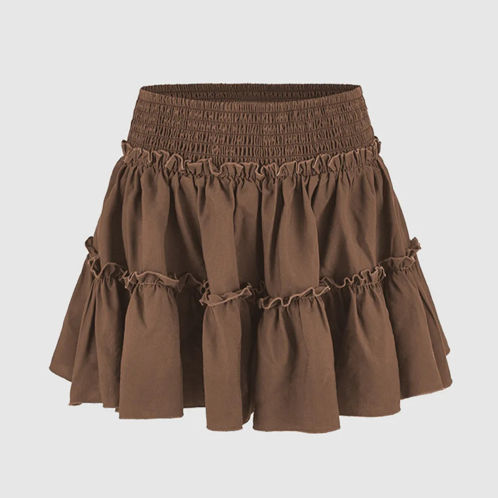 Sabrina | Women’s Flowy Leopard Ruffle Midi Skirt
