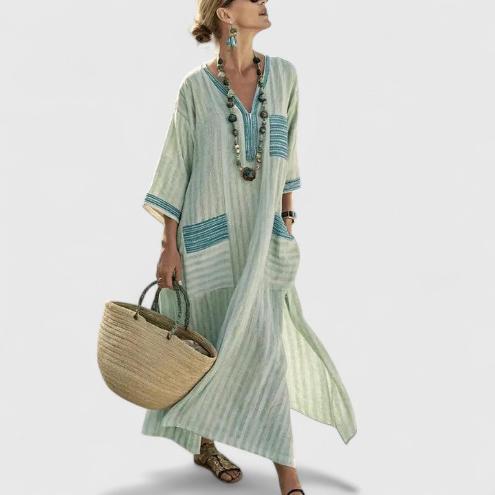 Rory | Women’s Elegant Bohemian Striped Maxi Dress
