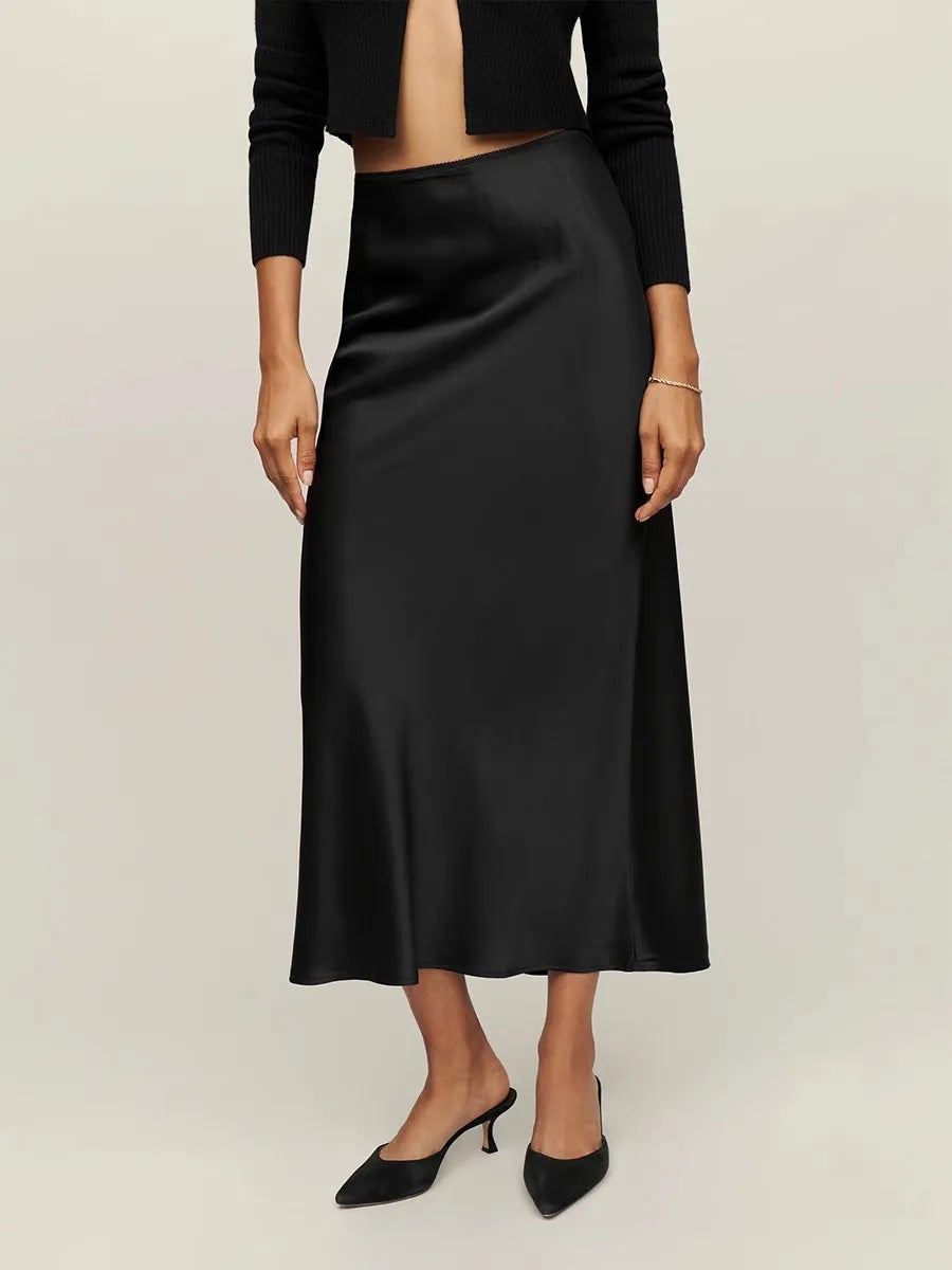 Monica | Women’s Modern Luxe Midi Skirt