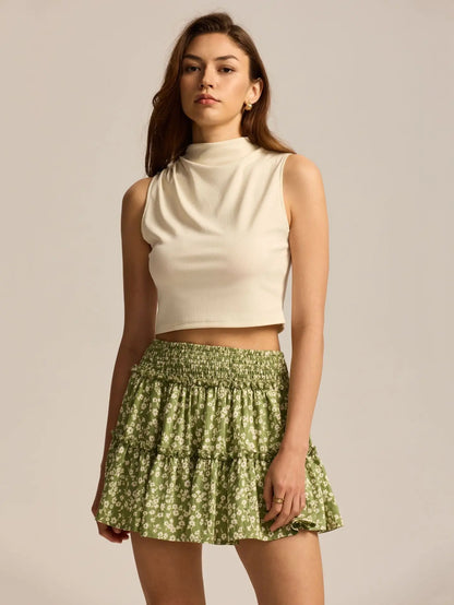 Sabrina | Women’s Flowy Leopard Ruffle Midi Skirt