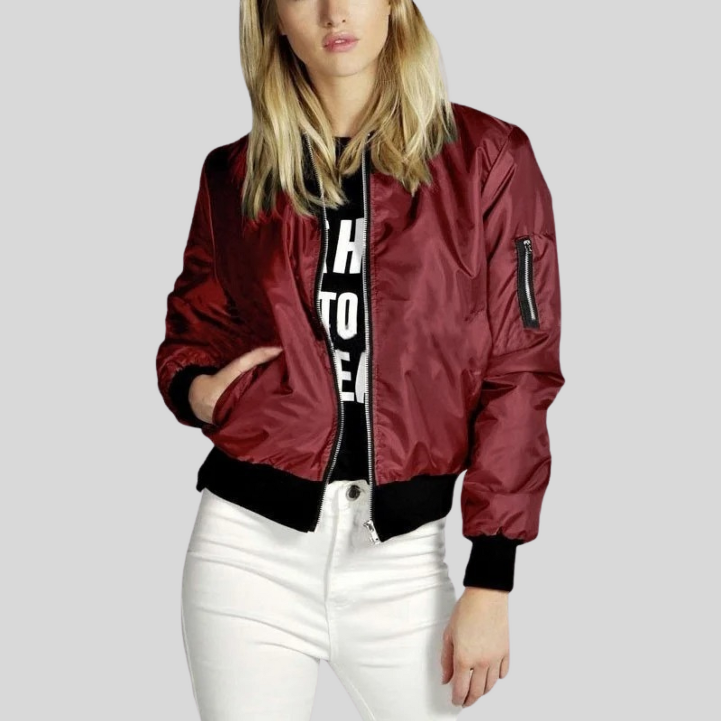 Harlow | Women’s Zip-Up Bomber Jacket