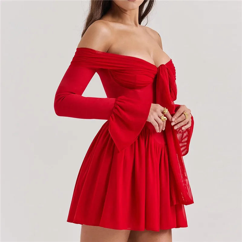Madeline | Women’s Elegant Scarlet Muse Mini Dress