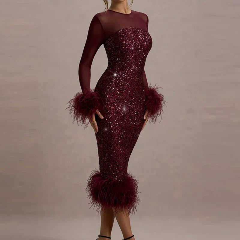 Marina | Women’s Elegant Celeste Midi Dress