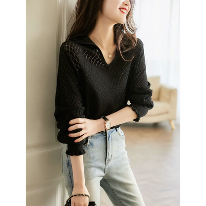 Irene | Women’s Céleste Diamond Knit Top
