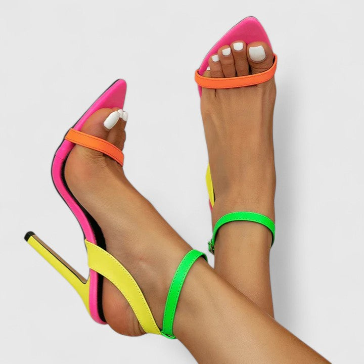 Solene | Women’s Elegant Colorblock Strappy Heels