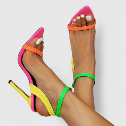 Solene | Women’s Elegant Colorblock Strappy Heels