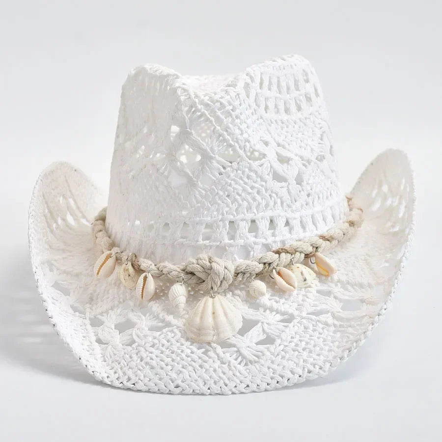 Francheska | Women’s Woven Shell Detail Cowboy Hat
