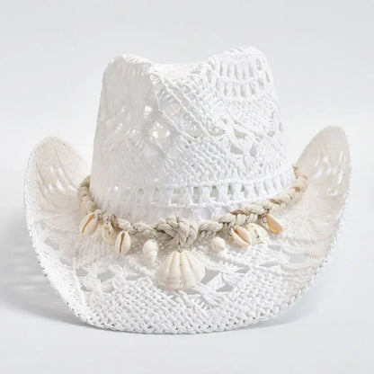 Francheska | Women’s Woven Shell Detail Cowboy Hat