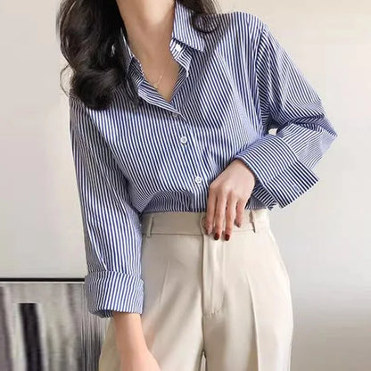 Cressalie | Women’s Striped Button Blouse