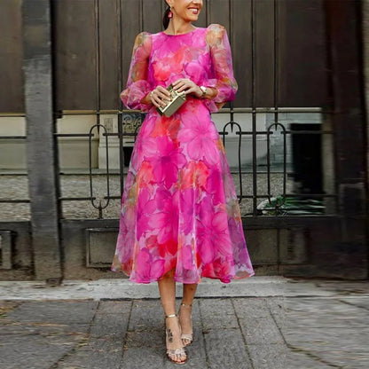 Alex | Women’s Floral Midi Dress for Wedding Guests
