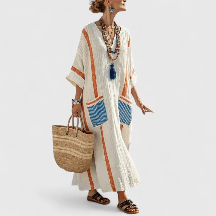 Rory | Women’s Elegant Bohemian Striped Maxi Dress