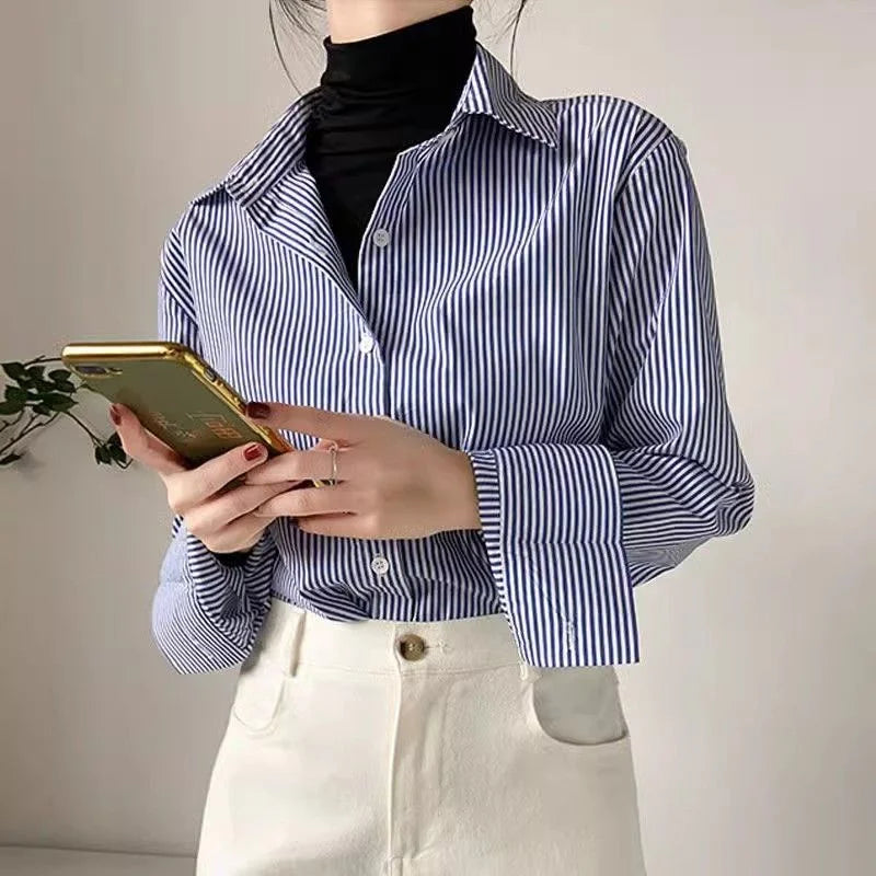 Cressalie | Women’s Striped Button Blouse
