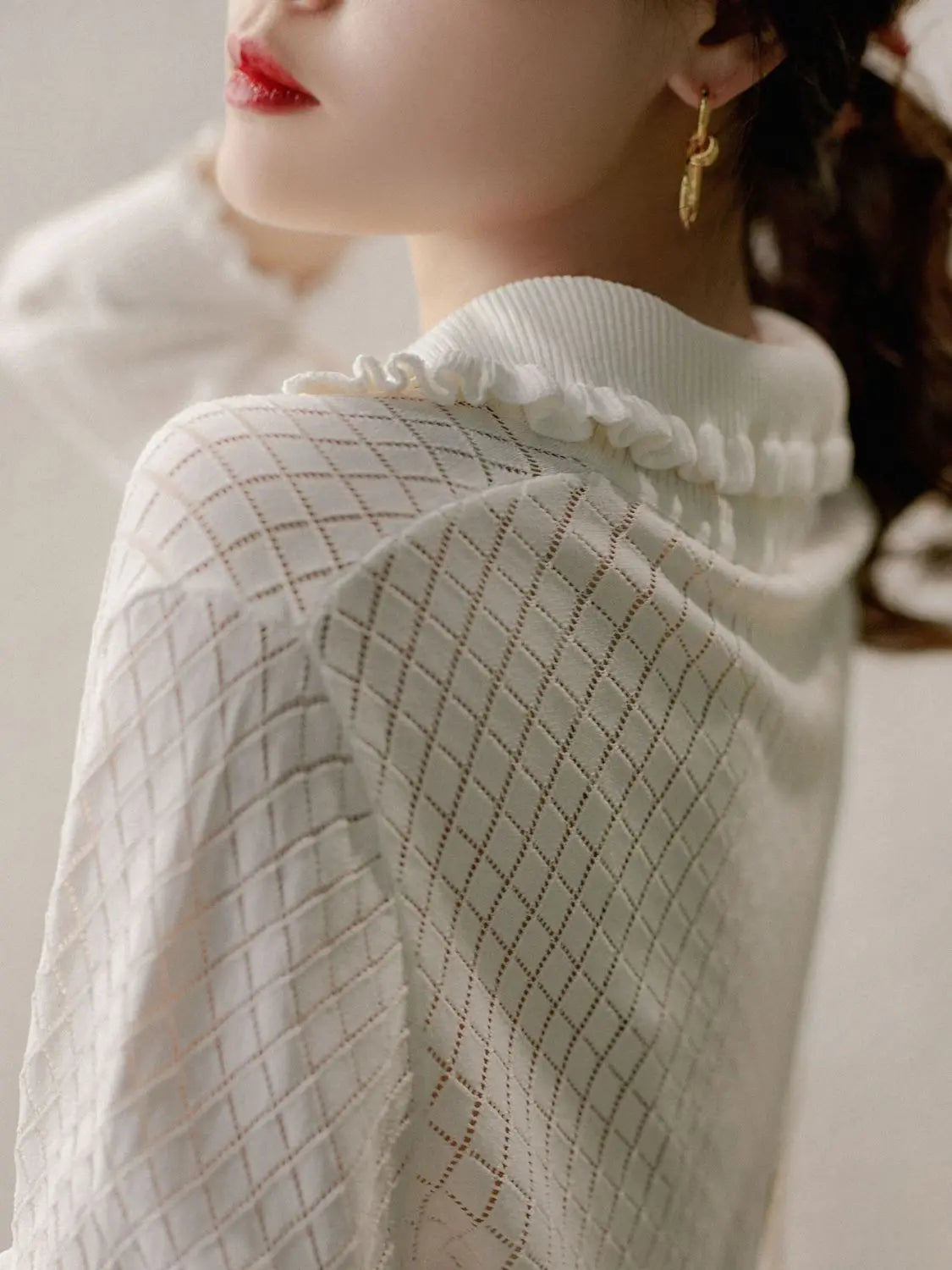 Irene | Women’s Céleste Diamond Knit Top