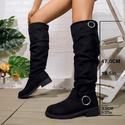 Cecily | Women’s Knee-High Buckle Boots