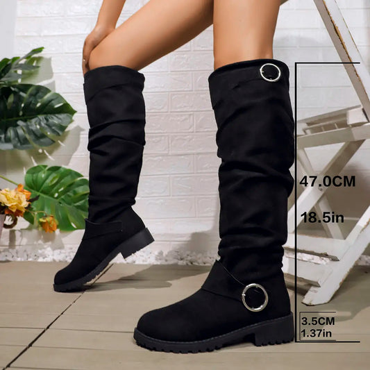 Cecily | Women’s Knee-High Buckle Boots