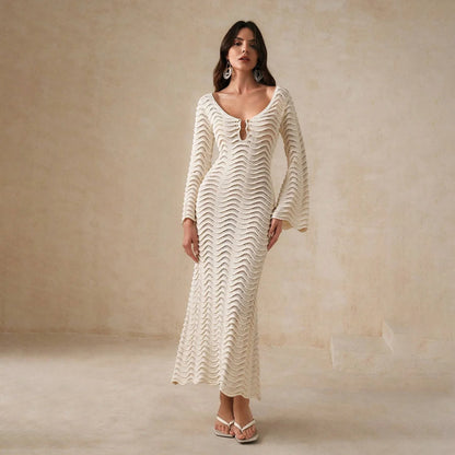Alexa | Women’s Breezy Open-Knit Midi Dress