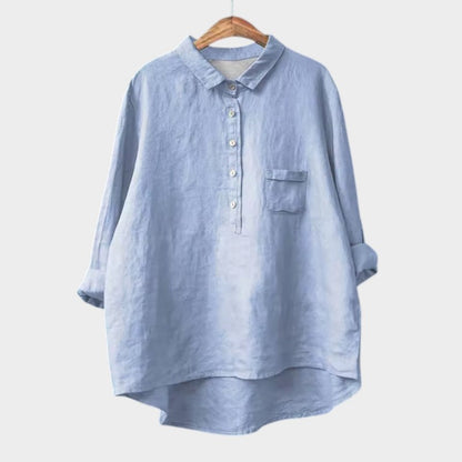 Ottilie | Women’s Relaxed Half Button Linen Blouse