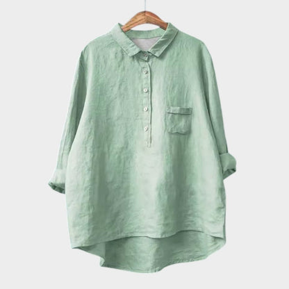 Ottilie | Women’s Relaxed Half Button Linen Blouse