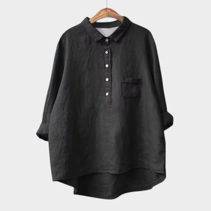 Ottilie | Women’s Relaxed Half Button Linen Blouse