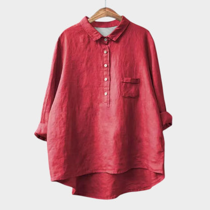 Ottilie | Women’s Relaxed Half Button Linen Blouse