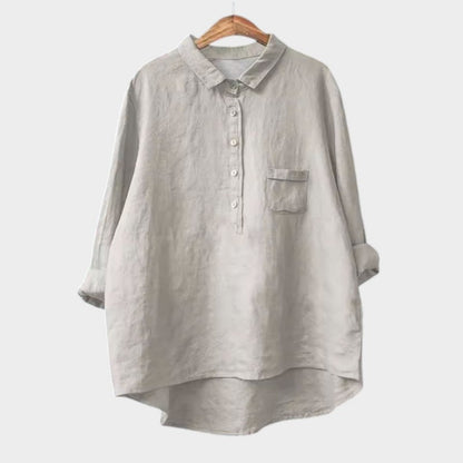 Ottilie | Women’s Relaxed Half Button Linen Blouse
