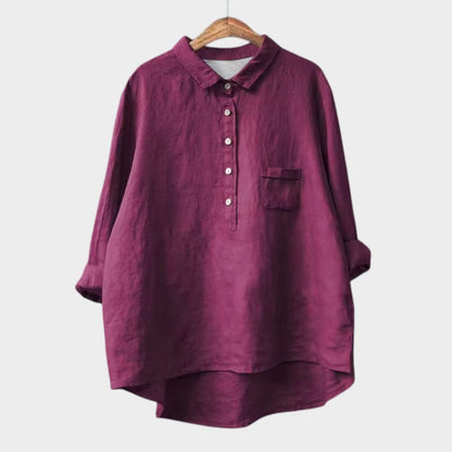 Ottilie | Women’s Relaxed Half Button Linen Blouse