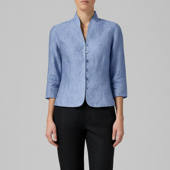 Tina | Women’s Collar Button Sleeve Blouse