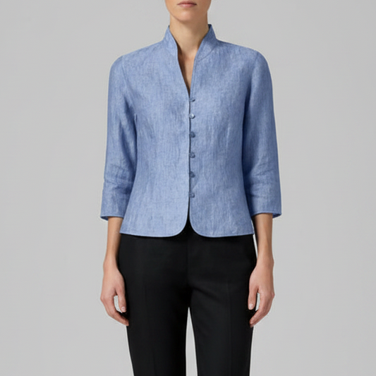 Tina | Women’s Collar Button Sleeve Blouse