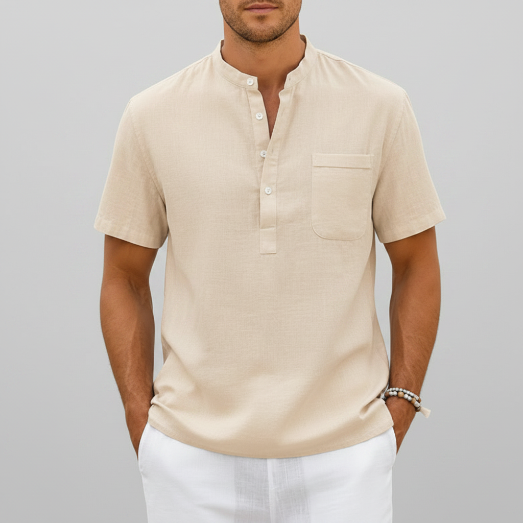 Quinlan | Men’s Band Collar Shirt