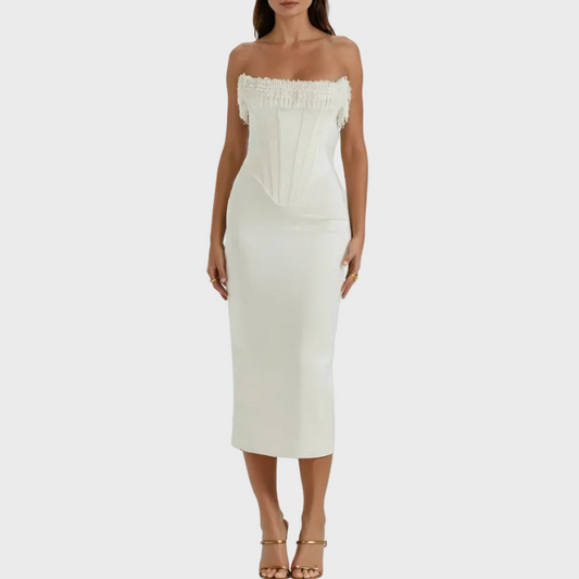 Jessamine | Women’s Strapless Wedding Midi Dress