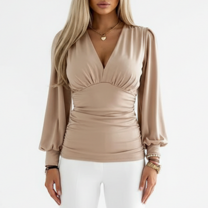 Ariana | Women’s Deep V-Neck Waist Blouse