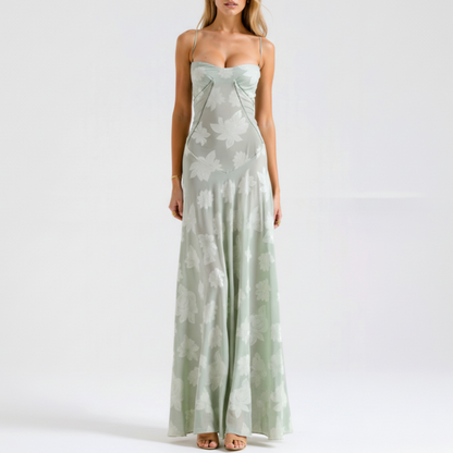 Elena | Women’s Wedding Slip Maxi Dress with Lace Detail